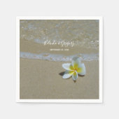 Plumeria Frangipani op zand bruiloft Servet (Voorkant)