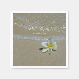 Plumeria Frangipani op zand bruiloft Servet