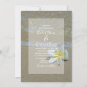 Plumeria Frangipani over zand-bruiloft Kaart (Voorkant)