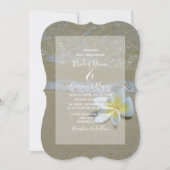 Plumeria Frangipani over zand-bruiloft Kaart (Voorkant)