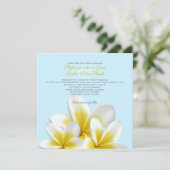 Plumeria Frangipani Tropical Wedding Invitations Kaart (Staand voorkant)