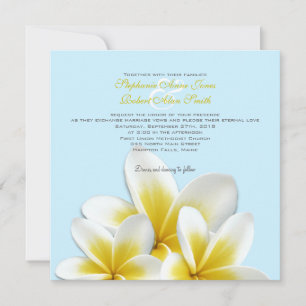 Plumeria Frangipani Tropical Wedding Invitations Kaart