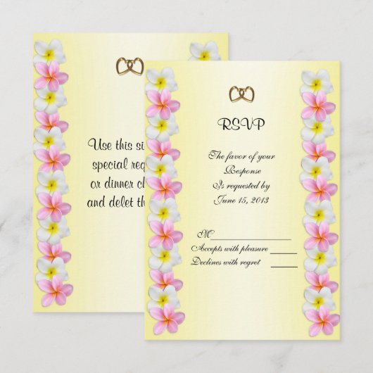 Plumeria Frangipani Uitnodiging antwoordkaart (Voorkant / Achterkant)