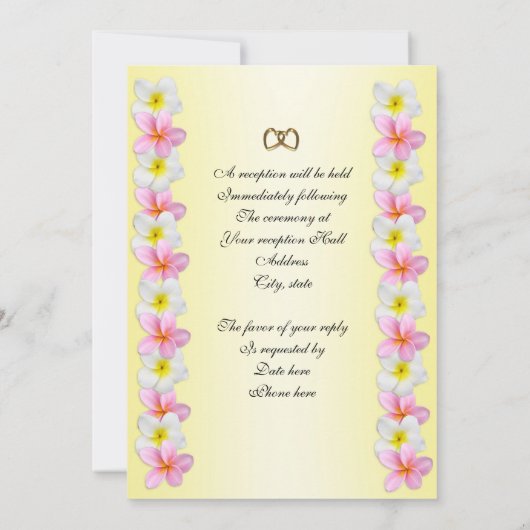 Plumeria Frangipani Weddenschap Kaart (Achterkant)