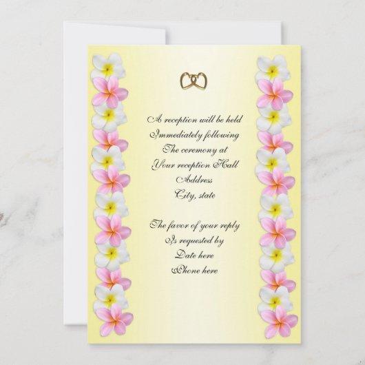 Plumeria Frangipani Weddenschap Kaart (Achterkant)