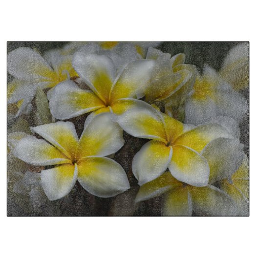 Plumeria, gele bloem fotografie snijplank (Voorkant)