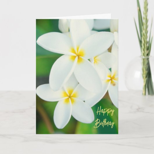 Plumeria Happy Birthday-kaart Bedankkaart (Voorkant)