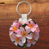 Plumeria Hawaiian Flowers Pink Sleutelhanger (Voorkant)