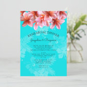 Plumeria Hawaiian Rehearsal Dinner Invitation Kaart (Staand voorkant)