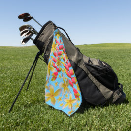 Plumeria Heliconia Golfhanddoek