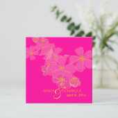 Plumeria/Hot Pink Luau/Afstuderen/bruiloft Kaart (Staand voorkant)