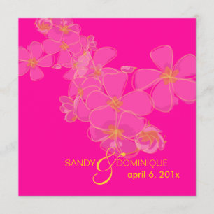 Plumeria/Hot Pink Luau/Afstuderen/bruiloft Kaart