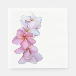Plumeria in roze papieren servet