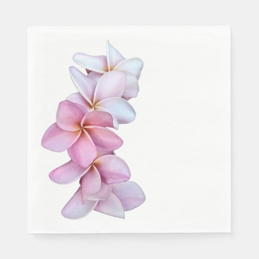 Plumeria in roze papieren servet (Voorkant)