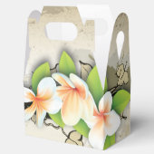 Plumeria & Ivy aangepaste beige bruiloft Bedankdoosjes (Geopend)