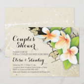  plumeria, ivy beige bruiloft koppels douche kaart (Voorkant / Achterkant)