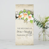  Plumeria & Ivy beige bruiloft programma Programmakaart (Staand voorkant)