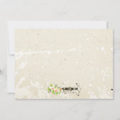  plumeria & ivy beige bruiloft vrijgezellenfeest kaart (Achterkant)