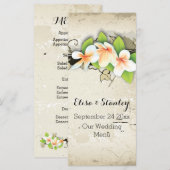plumeria & ivy beige trouwmenkkaart menu (Voorkant / Achterkant)
