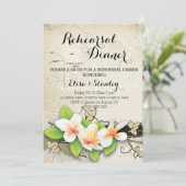Plumeria & Ivy bruiloft repetitie diner Kaart (Staand voorkant)