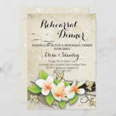 Plumeria & Ivy bruiloft repetitie diner Kaart (Voorkant / Achterkant)