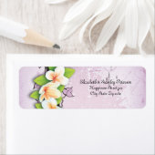  plumeria ivy paarse witte bruiloft label (Insitu)