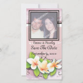 plumeria ivy roze wit Save the Date (Voorkant)