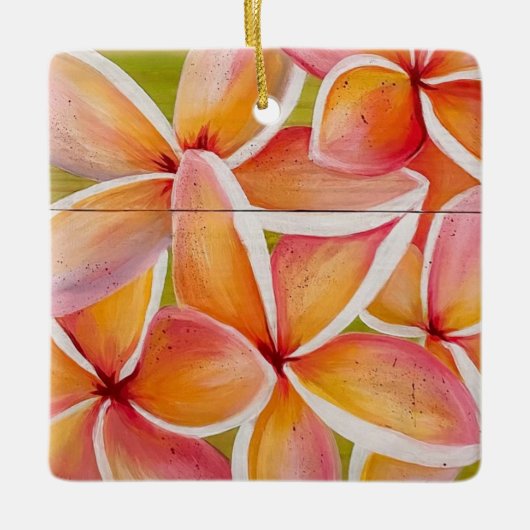 Plumeria Keramisch Ornament (Voorkant)