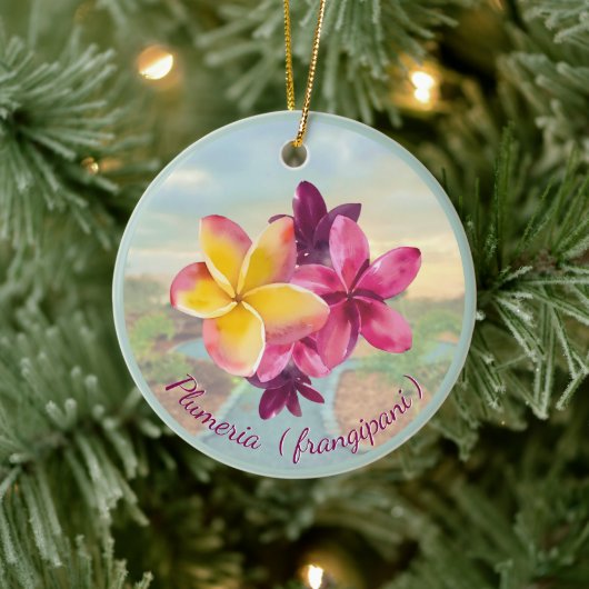 Plumeria Keramisch Ornament (Boom)