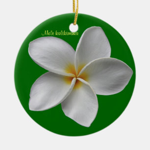 Plumeria Kerstfeestdag Keramisch Ornament