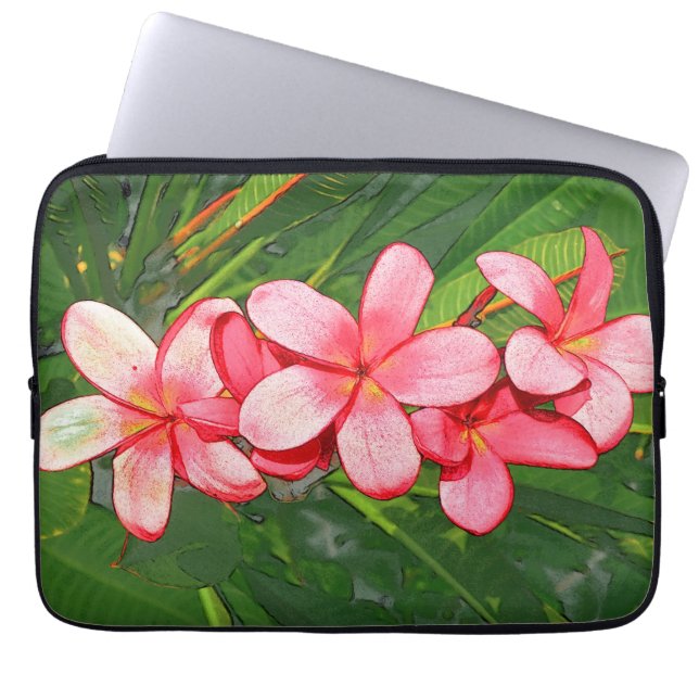 Plumeria Laptop Sleeve (Voorkant)