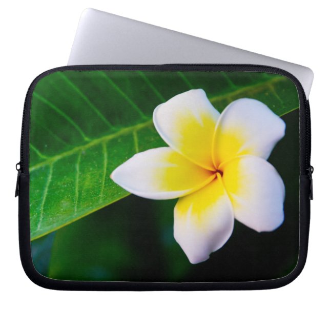 Plumeria Laptop Sleeve (Voorkant)