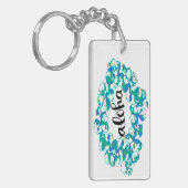 Plumeria Lei Aloha Waterverf Sleutelhanger (Voorkant Links)