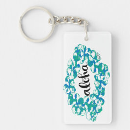 Plumeria Lei Aloha Waterverf Sleutelhanger