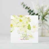 Plumeria Leis bestemmingsbruiloft Kaart (Staand voorkant)