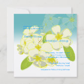 Plumeria Leis bestemmingsbruiloft Kaart (Achterkant)