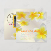 Plumeria leis/ Bewaar de datum Save The Date (Voorkant / Achterkant)
