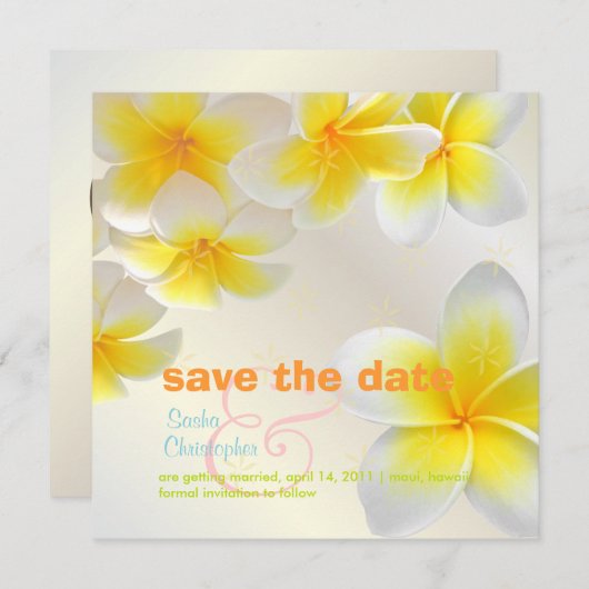 Plumeria leis/Save the Date Save The Date (Voorkant / Achterkant)