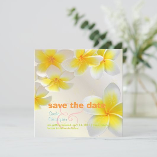 Plumeria leis/Save the Date Save The Date (Staand voorkant)