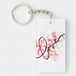 Plumeria Liefde Waterverf Sleutelhanger