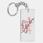 Plumeria Love Waterverf Sleutelhanger (Voorkant Links)