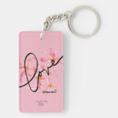Plumeria Love Waterverf Sleutelhanger (achterkant)