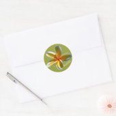 Plumeria met Aloha Ronde Sticker (Envelop)