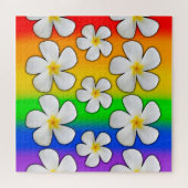Plumeria met regenboogkleuren, legpuzzel (Horizontaal)