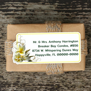 Plumeria n Orchids Voorbedrukte mailinglabels Sticker