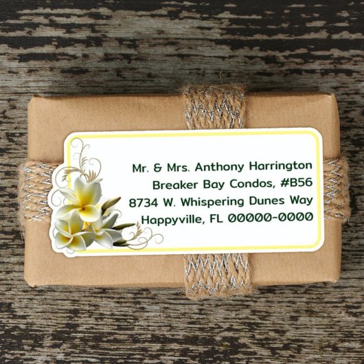Plumeria n Orchids Voorbedrukte mailinglabels Sticker
