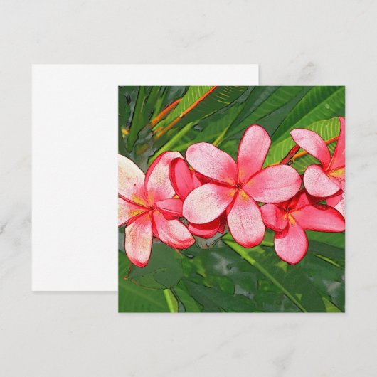 Plumeria Notitiekaartje (Voorkant / Achterkant)