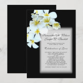Plumeria op Black Hawaiian Wedding Invitation Kaart (Voorkant / Achterkant)