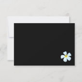 Plumeria op Black Wedding Invitation Reply Cards RSVP Kaartje (Achterkant)