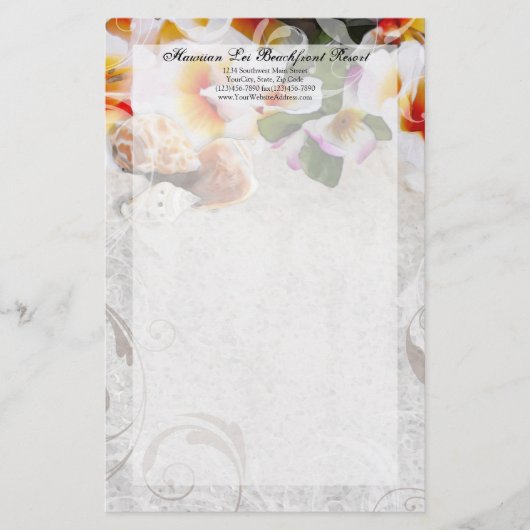 Plumeria Orchid Lei in het Zand Stationery Briefpapier (Voorkant)